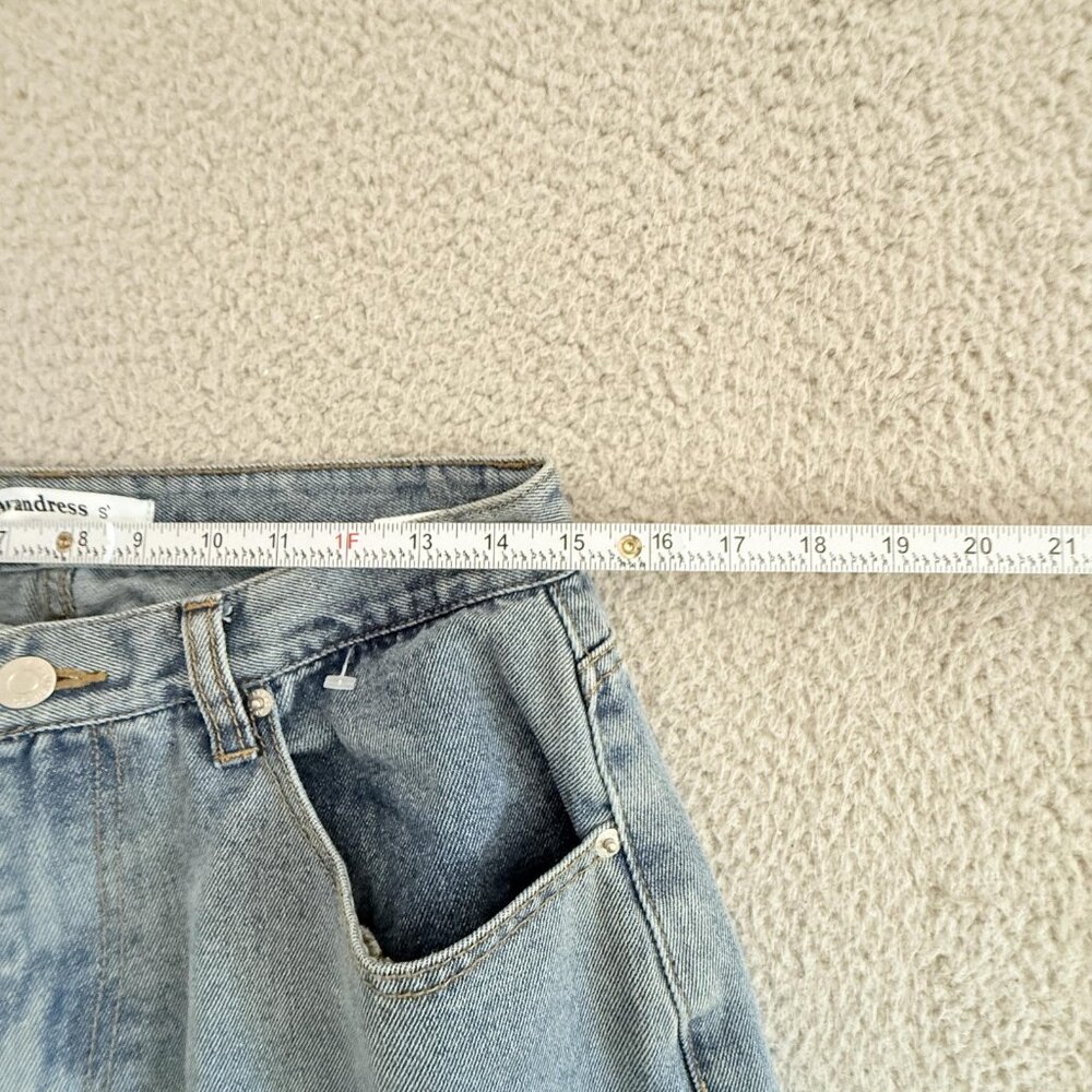 Avandress Jeans Blue Wide Leg Cargo Denim Pants Utility Pockets - Picture 5 of 10